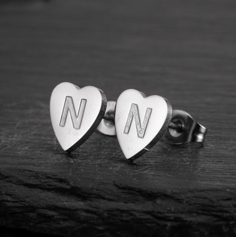 2025 Women's Retro Stainless Steel Alphabet Stud Earrings: Geometric & Simple Design