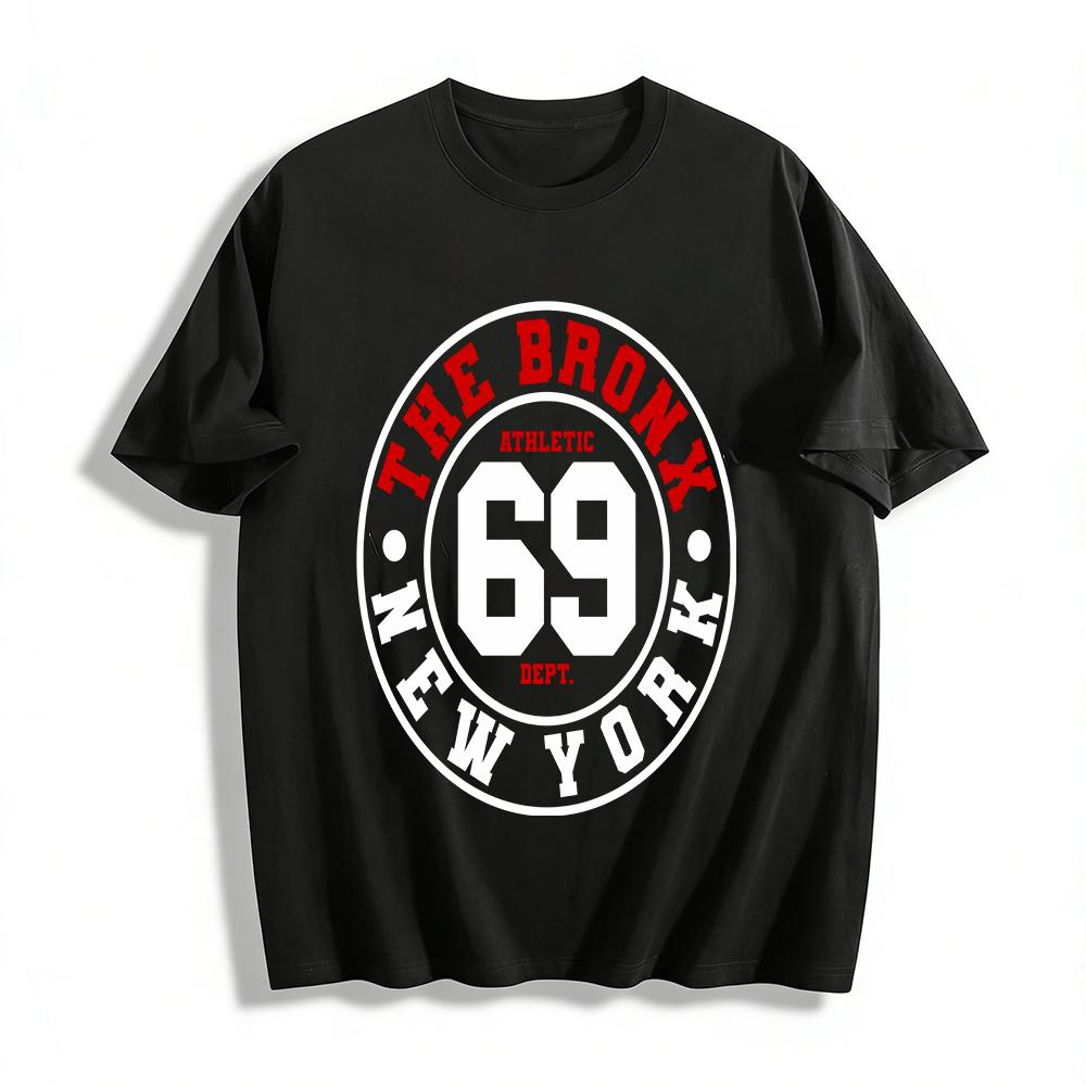 The Bronx NY Athletic Dept 69 Retro Casual Printed T-Shirt Pure cotton T-shirt XXS