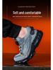 Men's Fly-Knit Safety Shoes: Anti-Smash, Anti-Puncture, Breathable, Lightweight, Comfortable, Wear-Resistant with Soft Sole and Button Closure.
