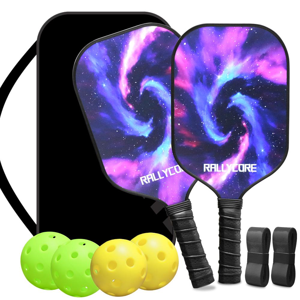 Pickleball Paddles Set USAPA Compliant Fiberglass Surface Enhanced Power with Pickleball Bag Best Gift for Beginners