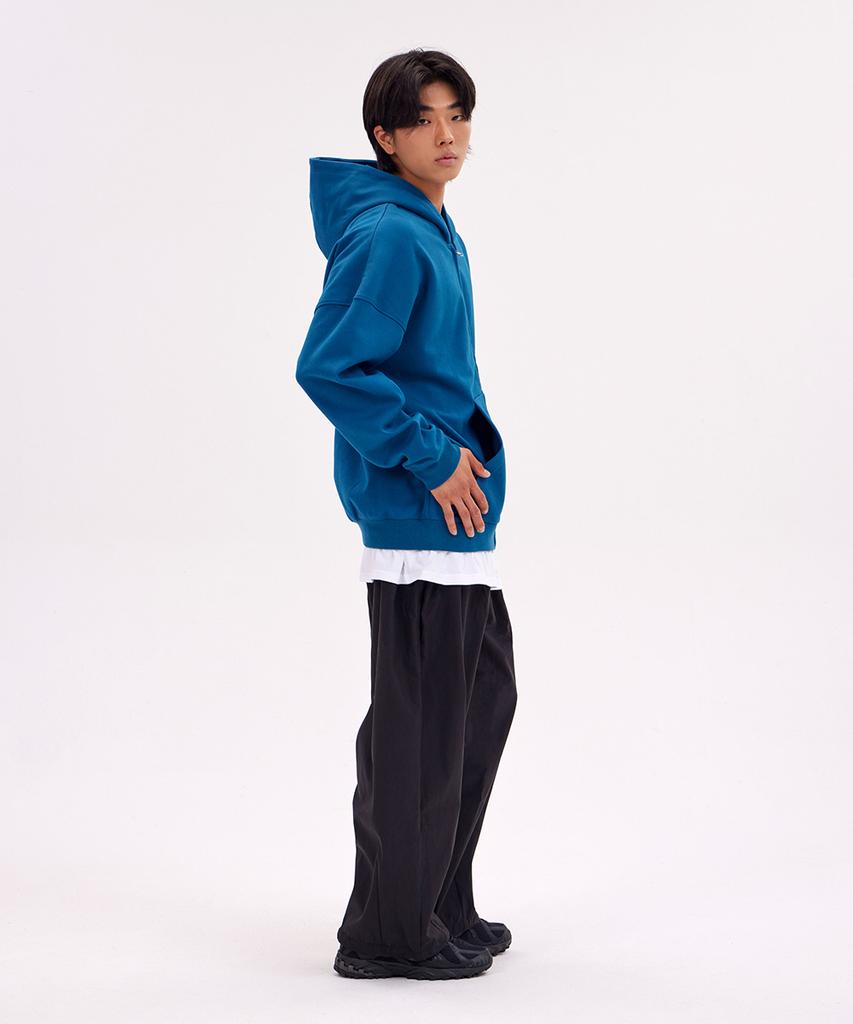 Astral Projection Oversized Wide Shoulder Zip-Up Hoodie_Teal Blue