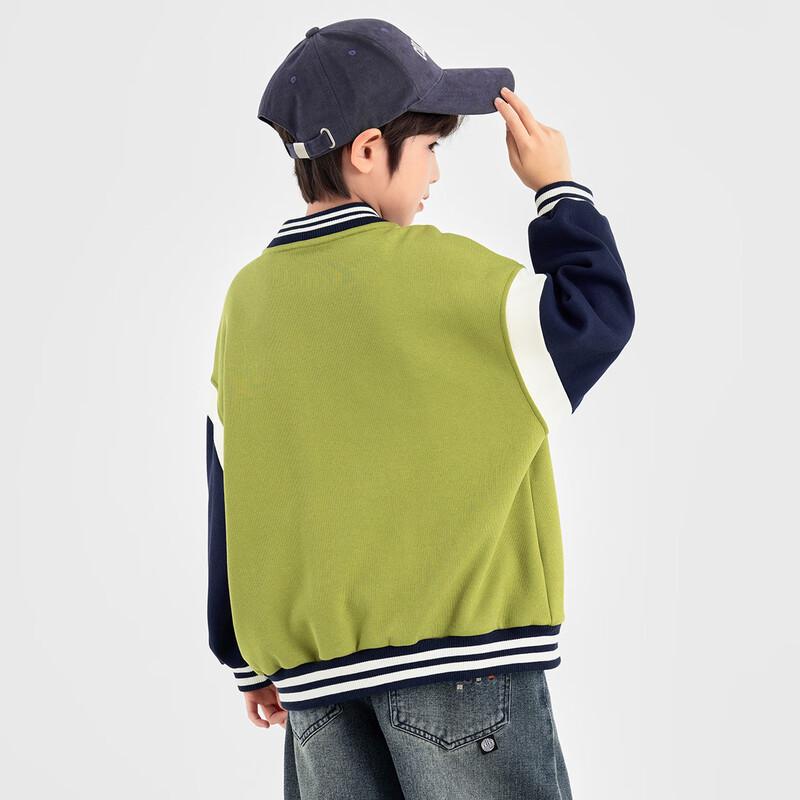 Duoduojia Boy's 2025 Spring/Autumn Color-block Baseball Jacket