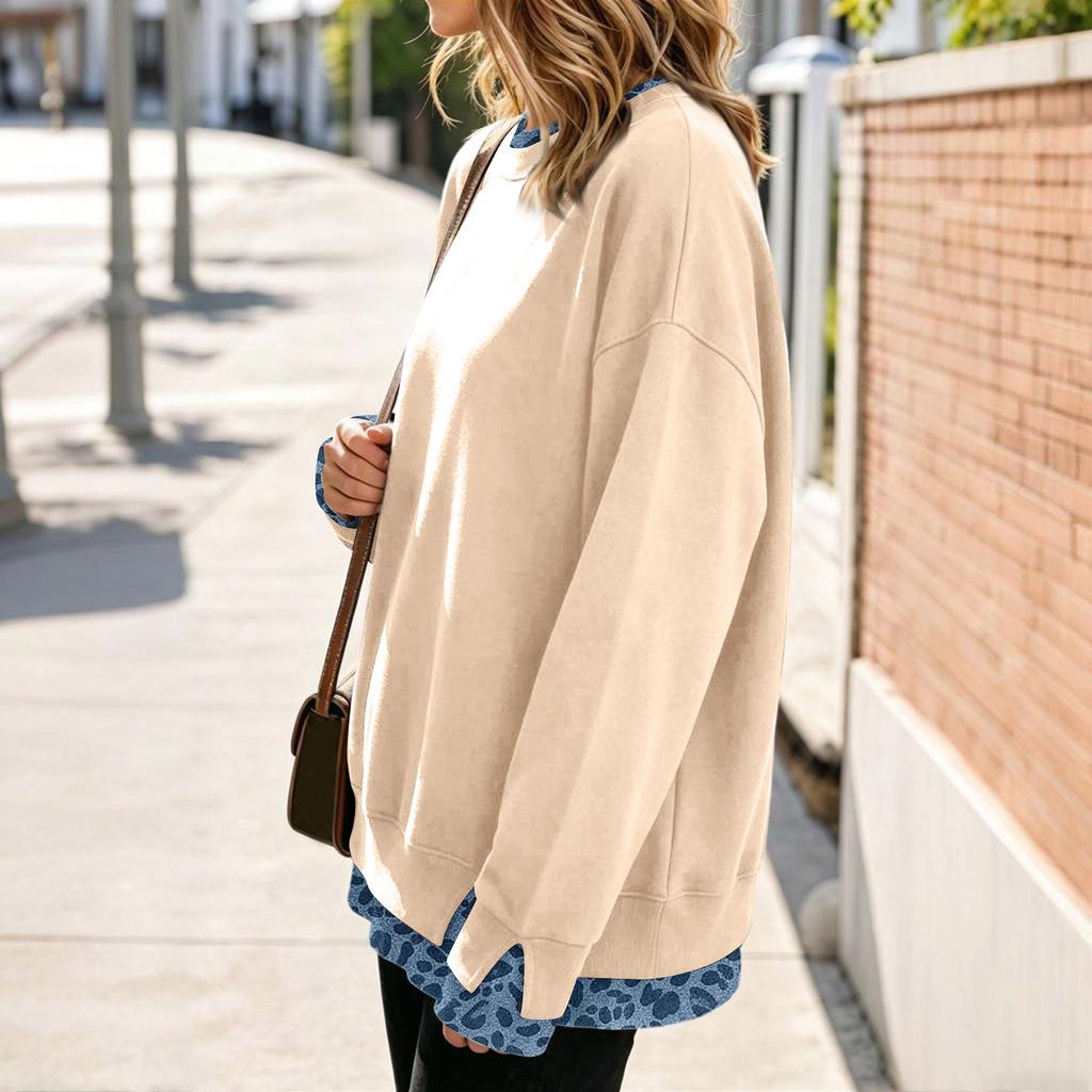 Dames Casual Bedrukt Sweatshirt met Lange Mouwen en Design, Losvallende Pullover Top
