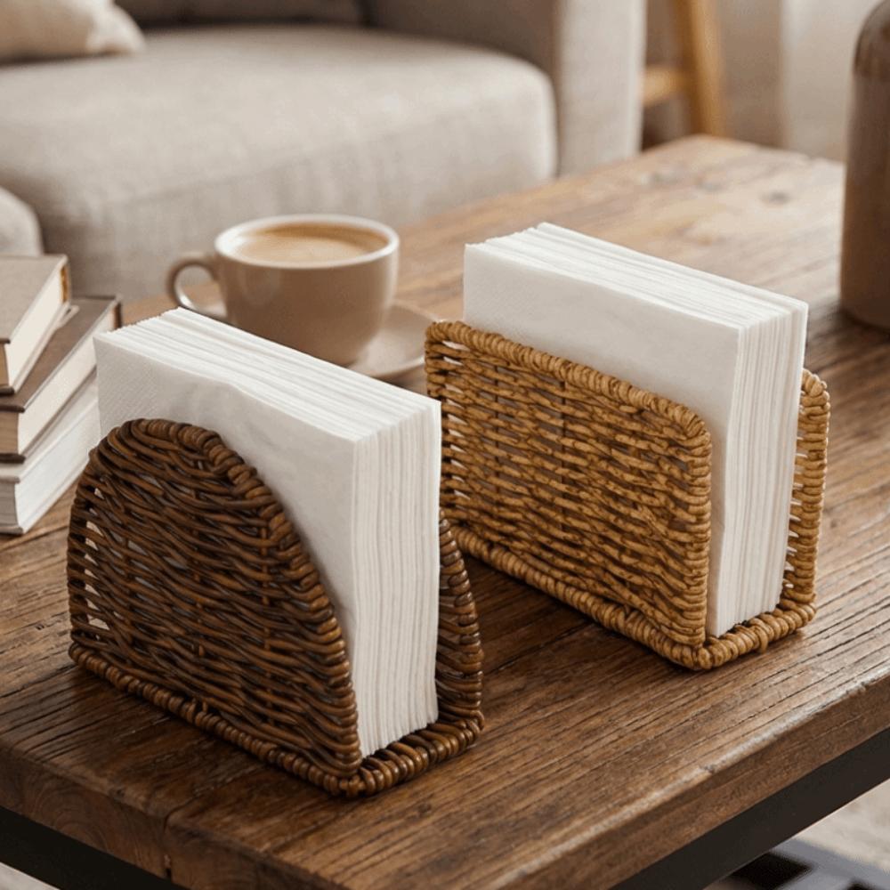 Creative Vertical Napkin Dispenser Rustic Style Tissue Storage Rack Home Decoration