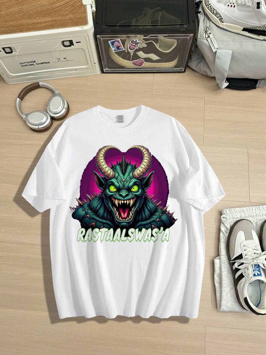 

Unisex American T-Shirt - Halloween Magical And Terrifying Atmosphere Pattern Printed Pure Cotton T-Shirt M