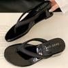 Fashion Round Toe Clip Toe Women Flip Flops Open Toe Non-slip Wedges Sandals Woman 2025 Summer Fashion Comfortable Vacation Beach Shoes