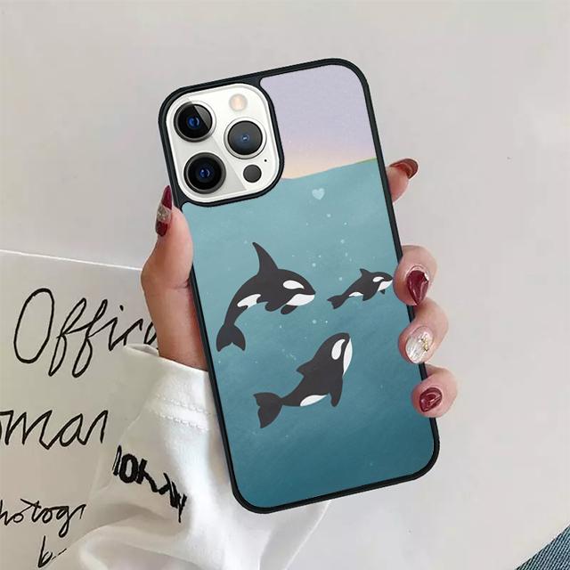 Killerwale Ozeantiere Telefonhülle für iPhone 11 12 13 14 Pro Max Mini Cover für iPhone X XS Max XR 5 6 7 8 Plus Coque