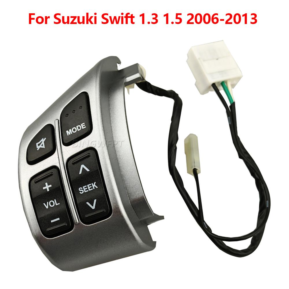 Steering Wheel Control Switch Left Button With Wire 6pins For Suzuki Swift 1.3 1.5 2006 2007 2008 2009 2010 2011 2012 2013
