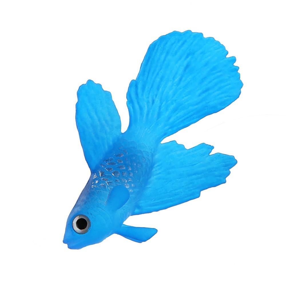 Blue Artificial Silicone Fish Red Betta Fish Aquarium Decoration Moving Floating Brown Fake Fish Decor Fish Bowl