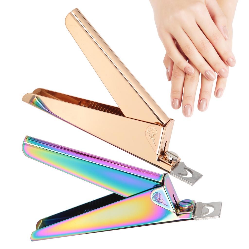False Nail Tip Clipper Stainless Steel UShaped Acrylic Nail Art Scissors Manicure Tool