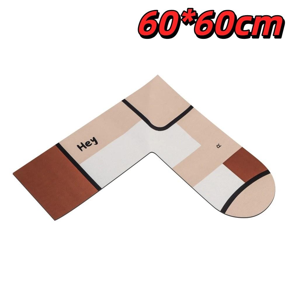 

Light Luxury 60*60cm Kitchen Carpet L-Shape Oil-Proof Anti-Slip Floor Mat Water Absorbent Soft Waterproof Doormat Kitchen Floor