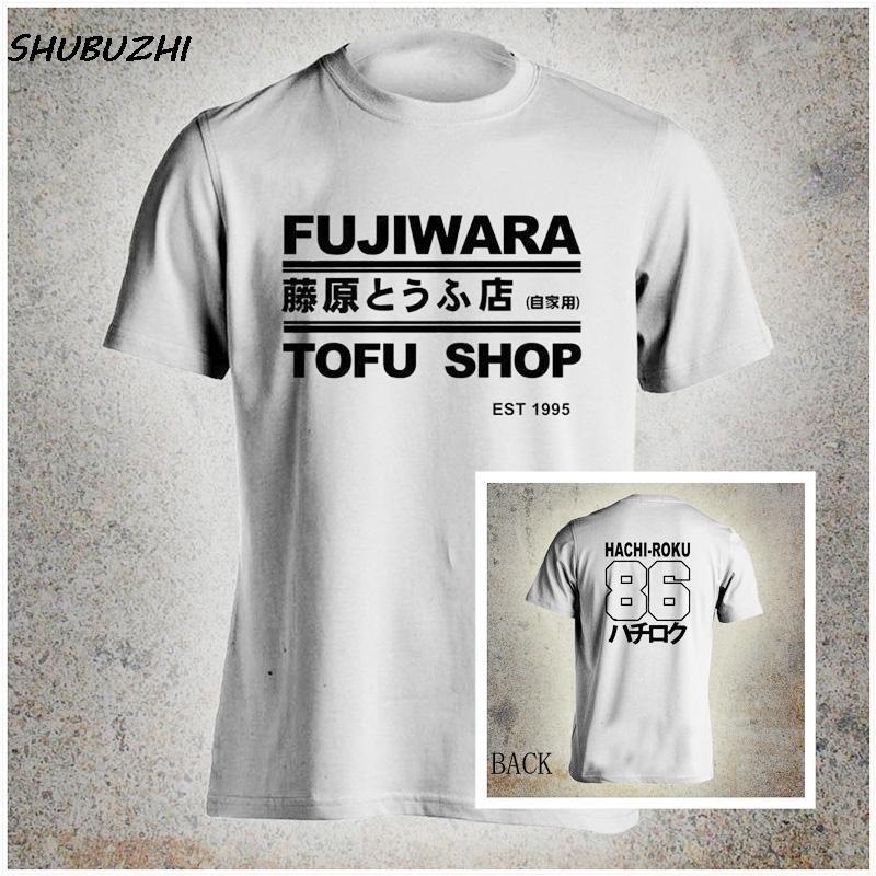 Summer T Shirts Takumi Fujiwara Tofu Shop Delivery Initial D Manga HachiRoku Shift Drift Men T-Shirt Mens Brand Clothing