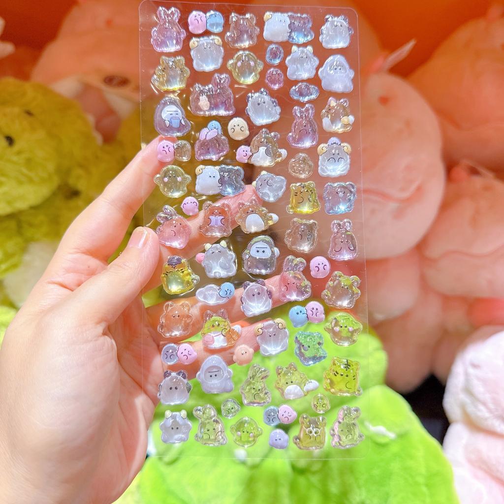 New 4 Pieces Kids' Cartoon Cute Soft Ghost 3D Stickers Adorable Decals for Phones Notebooks Pencil Cases BulingBulingStickers