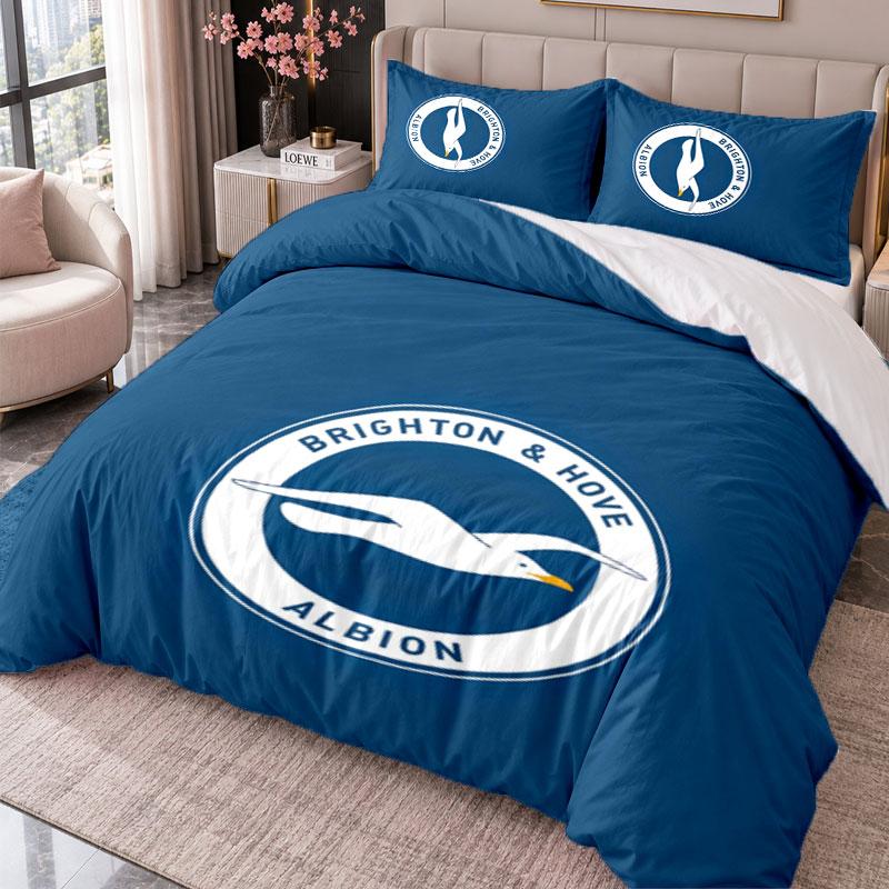 Brighton Hove Albion 3Pcs Bedding Set Duvet Cover With Two Pillowcases For Bedroom Home Decoration