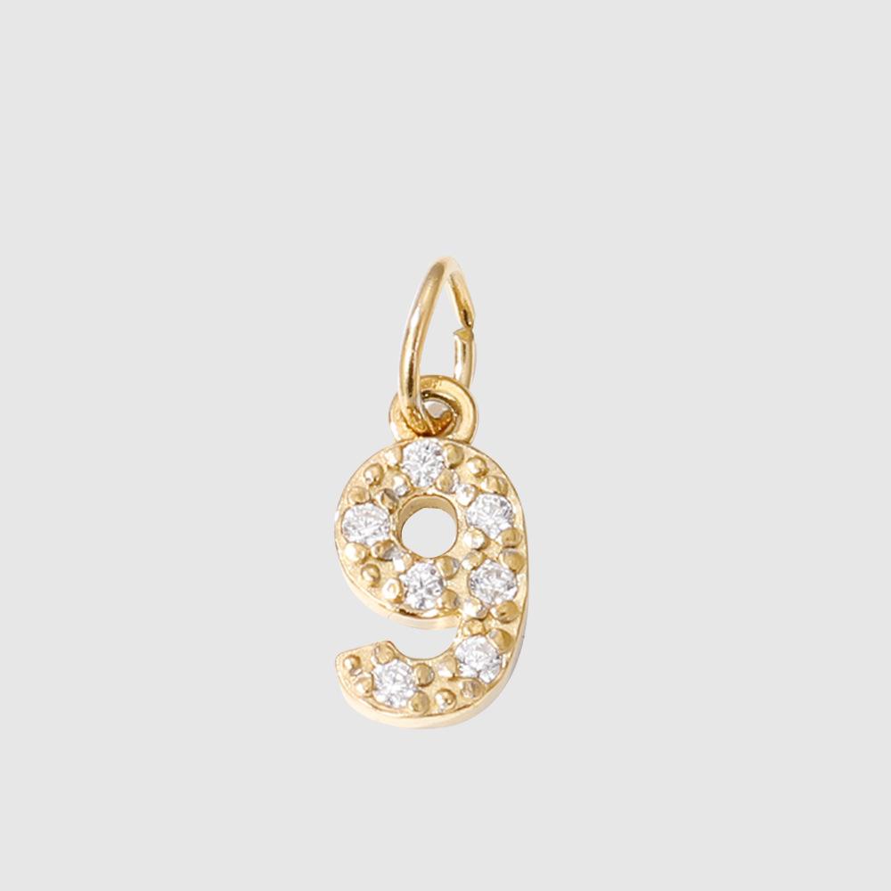 CARLIDANA New Popular Zircon Heart Symbol Number Charms Stainless Steel 18K Gold Plated DIY Jewelry Pendant for Bracelet