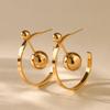 European American Oversized C Shape Gold Plated Copper Earrings For Fashion Ol
