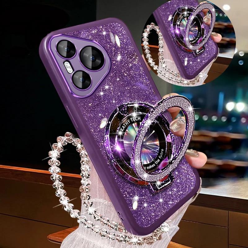 Edge 50 Ultra Crystal Bracelet for Magsafe Phone Holder Case On For Motorola Edge 50 Ultra Edge50 Neo Fusion Pro Bracket Cover