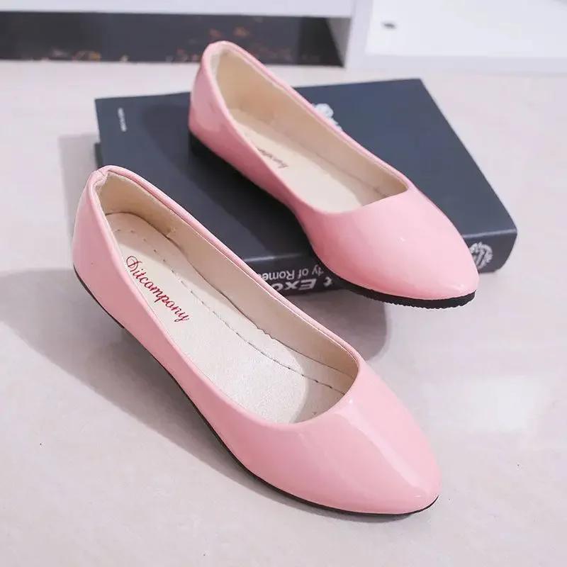 Fashion Women Candy Color Ballet Flats White Wedding Shoes Woman Flats Patent Leather Slip on Shoes Zapatos Mujer Ladies Boat Shoes224