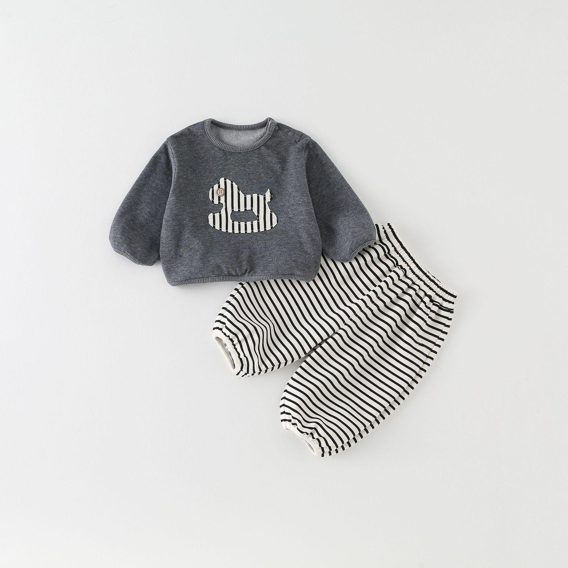 2026 Детский мальчишеский корейский повседневный весенний комплект из двух предметов для первого дня рождения 100 cm