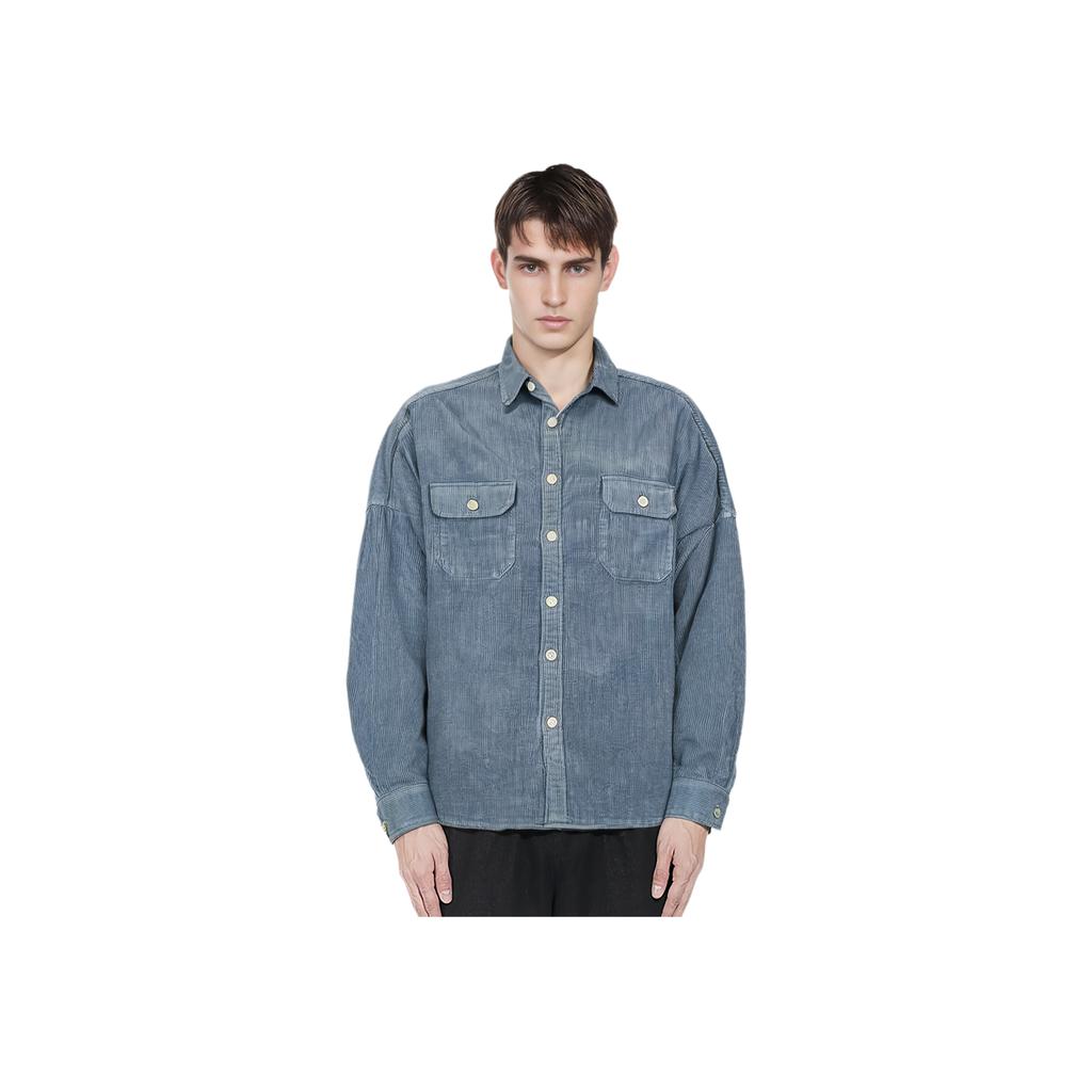 Palace Washed Drop Shoulder Corduroy Shirt Unisex Tops Dusty-Blue P21SHT031