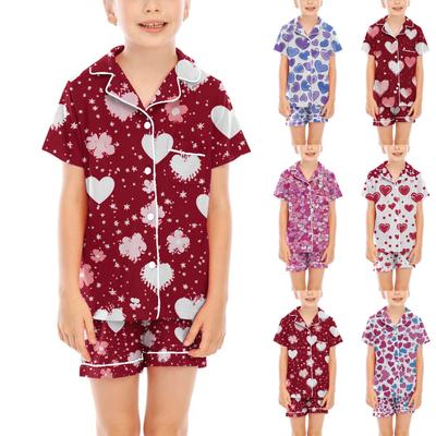 Kinder-Pyjamas, modisches zweiteiliges Hemd-Shorts-Set, weiches Urlaubs-Freizeitkleidungs-Set