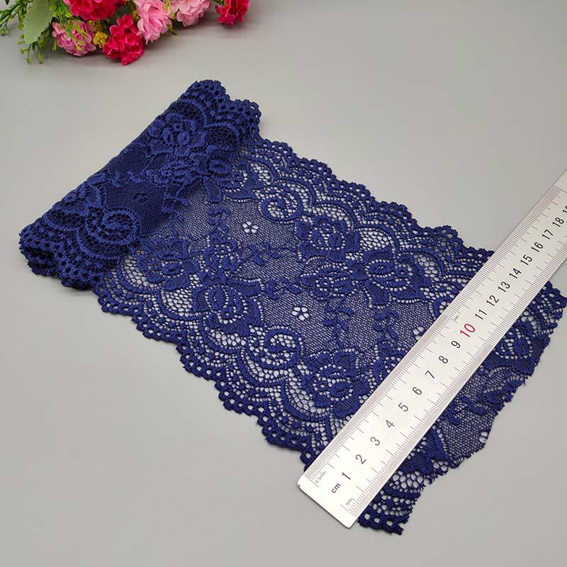Szerokość 15 cm Gorący towar w magazynie Elastyczna koronka Nylon Spandex Koronka haftowana i koronka z przędzy prasowanej