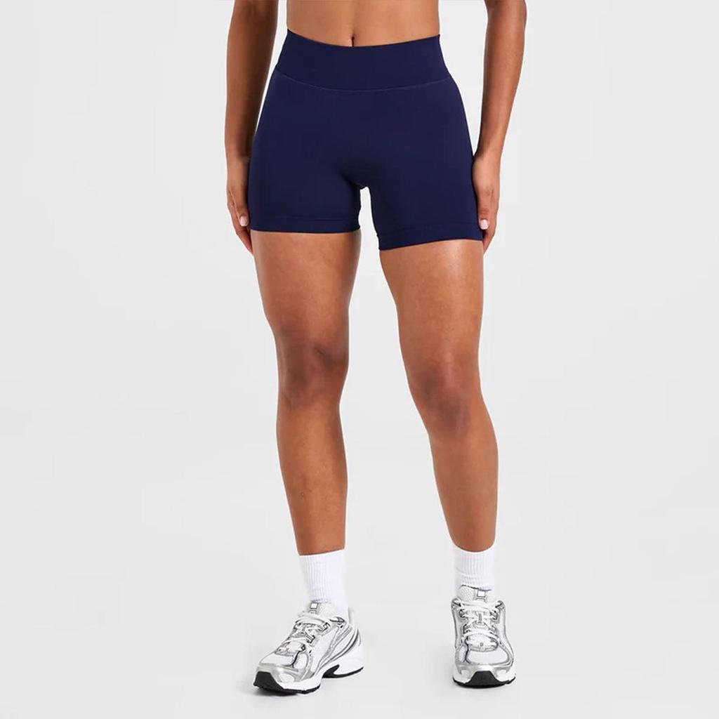 High-Waisted Seamless Peach Booty Yoga Shorts - Women's Sports Running Fitness Wear