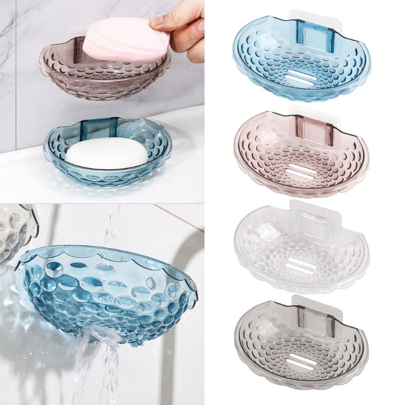 Soap Rack No Drilling Wall Mounted Soap Holder Soap Sponge Dish Bathroom Accessories Self Adhesive Soap Dishes Decor