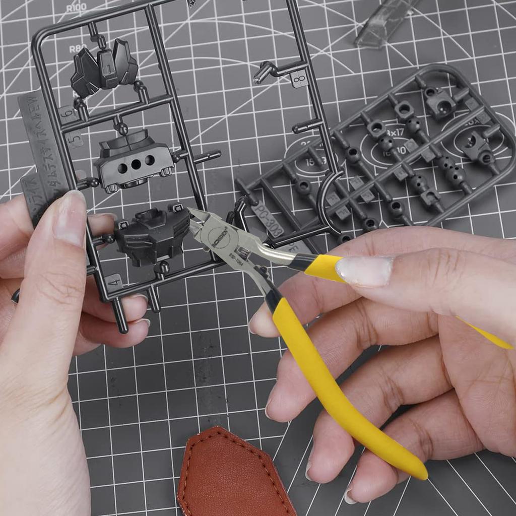 BOOSDEN Nipper Set for Plastic Thin Precision Model with Storage Ideal for Plastic Model and Gunpla Water Outlets 11-Piece Single-Edged Models,