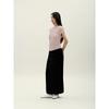 Anggae Velvet Satin Long Skirt Black