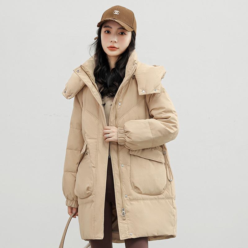 Medium and Long Loose New Student Hooded Cotton-padded Winter Thickened Bread Jacket