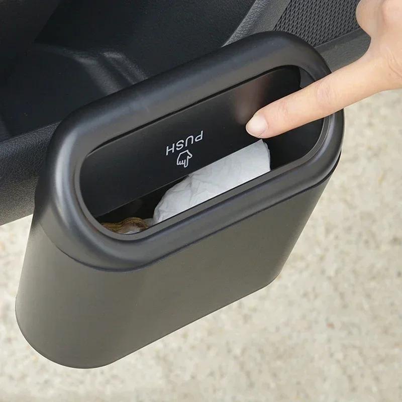 Tragbarer hängender Mini-Auto-Mülleimer, Abfalleimer mit Deckel, für Auto, Büro, Zuhause, Auto-Aufbewahrungsbehälter-Zubehör