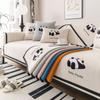 Modern Universal Non-slip Sofa Towel Chenille Solid Color Couch Cover for Living Room Four Seasons Panda Embroidery Sofa Cover