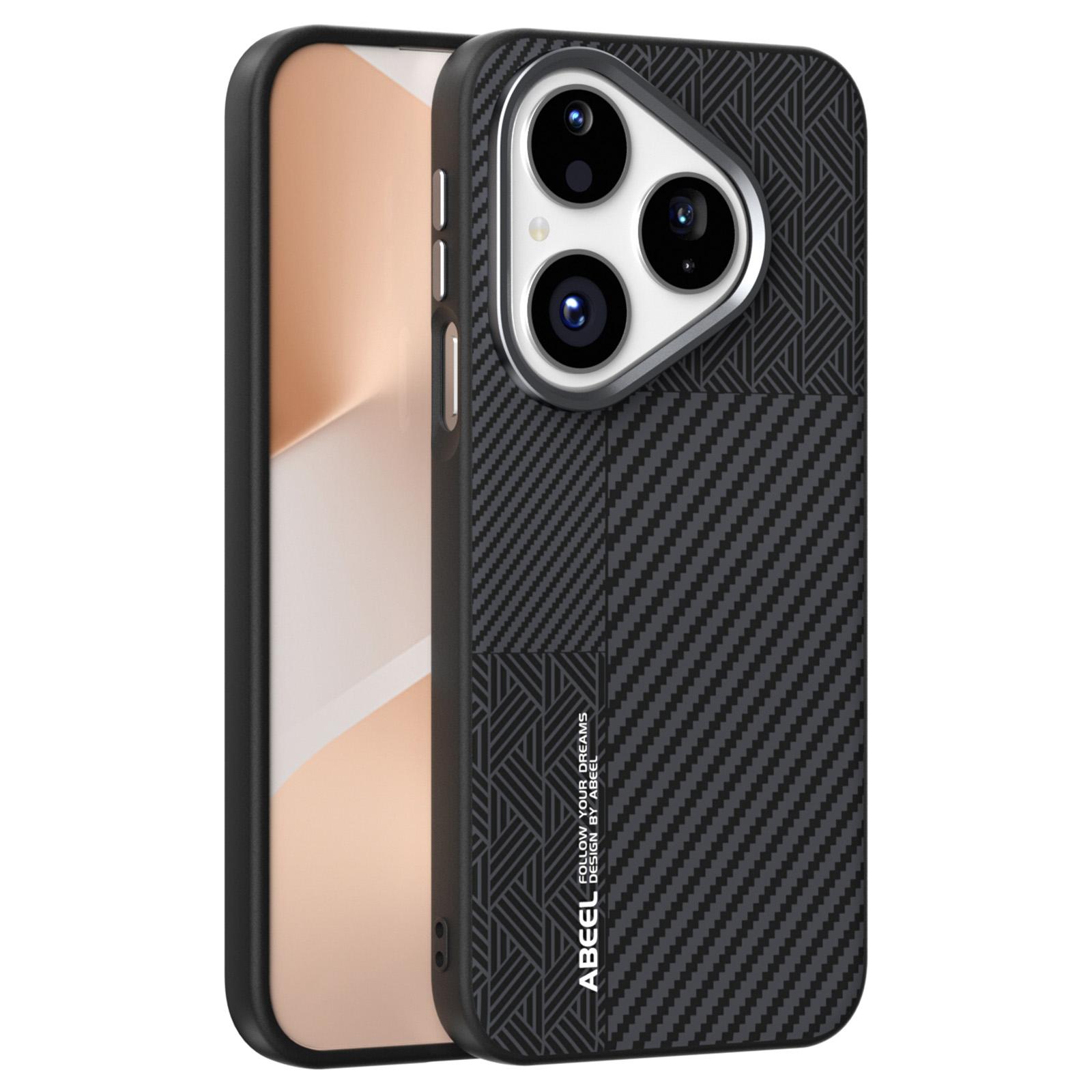 

ABEEL Чехол для Huawei Pura 80 PC+TPU+Алюминиевый сплав+ПУ кожа Чехол для телефона Совместимый с MagSafe Texture 1