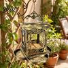 Bird Feeder Retro Metal Feeder, Hanging with Transparent Acrylic Bronze Texture Panels, Decorative Garden for Backyard Wild Birds Window