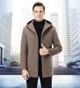 Brand Men's Korean-Style Wool Hooded Mid-Length Double-Faced Wool Down Coat Windbreaker