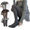Cotton Material Tights Ribbed Texture Thigh High Stockings Essential Leggings