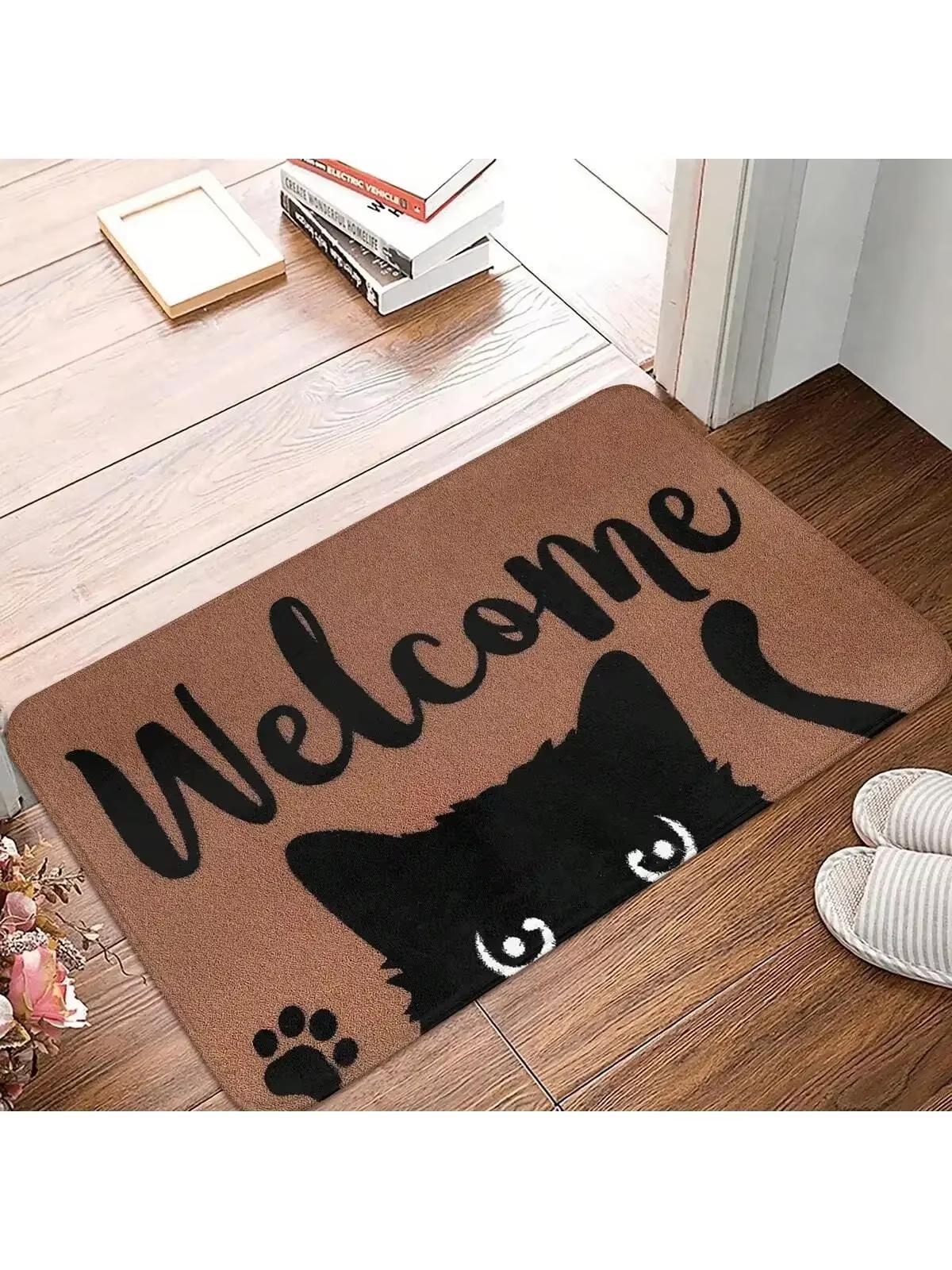 

VIKAMA Black Cat Carpet Cute Cartoon Doormat Soft Welcome Mat Carpet For Live Room Rug For Bedroom Outdoor Carpet Home Decorati 40X60CM (1.3X2FT