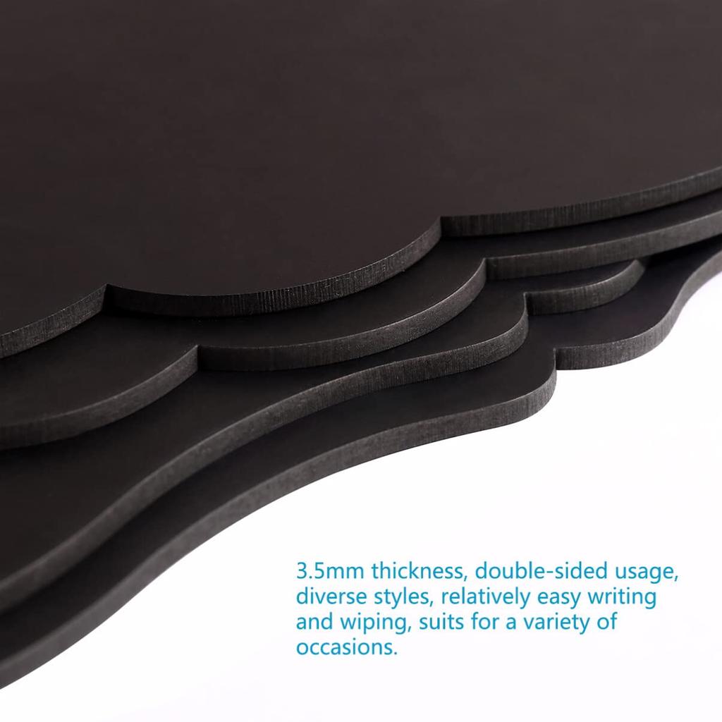 NUOLUX Mini Chalkboard Door Plate, Welcome Board, Entrance Sign, Double-Sided Blackboard, Menu Board, Open/Close Sign, Double-Sided, Set of 4