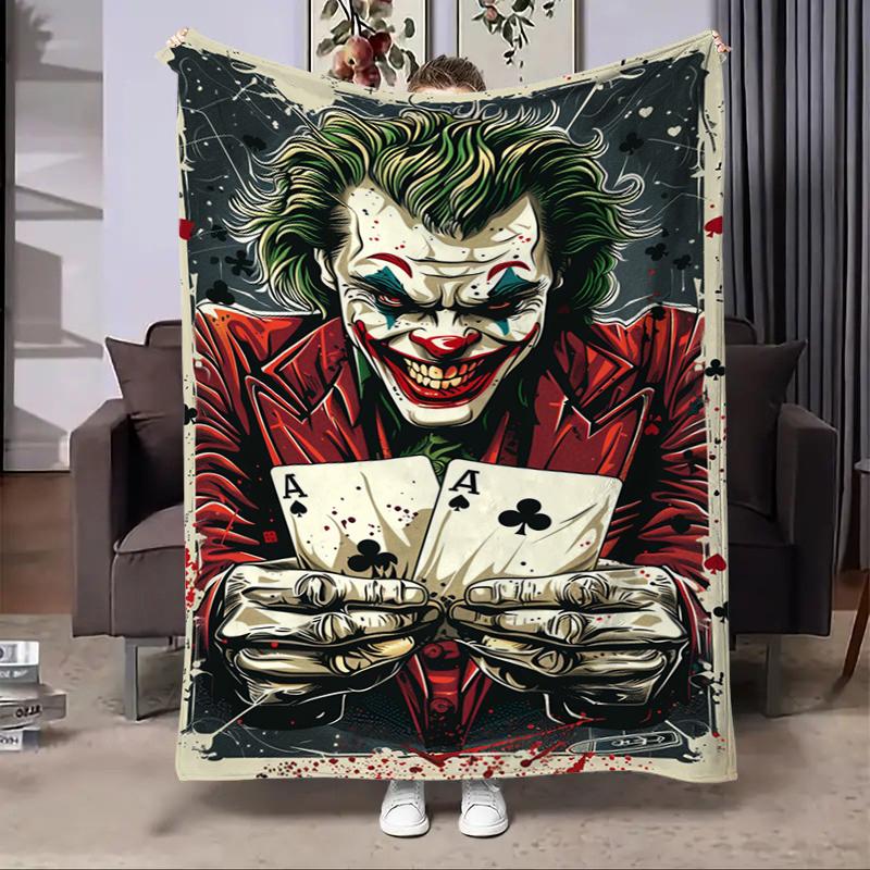 8 Sizes Clown Joker Printed Blanket Warm and Soft for Home Travel Blanket Sofa Bedding Camping Picnic Car Office Cover Blanket