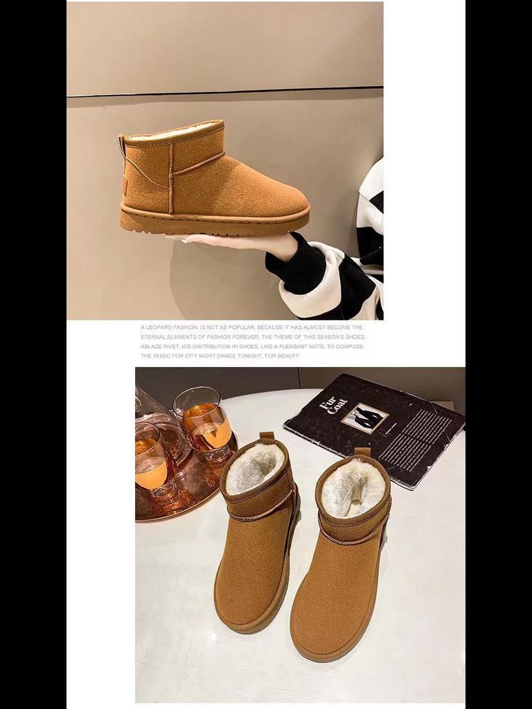 Women's 2023 New Snow Boots: Thick Cotton, Velvet-Lined, Mid-Tube Design for Quick One-Step On.
