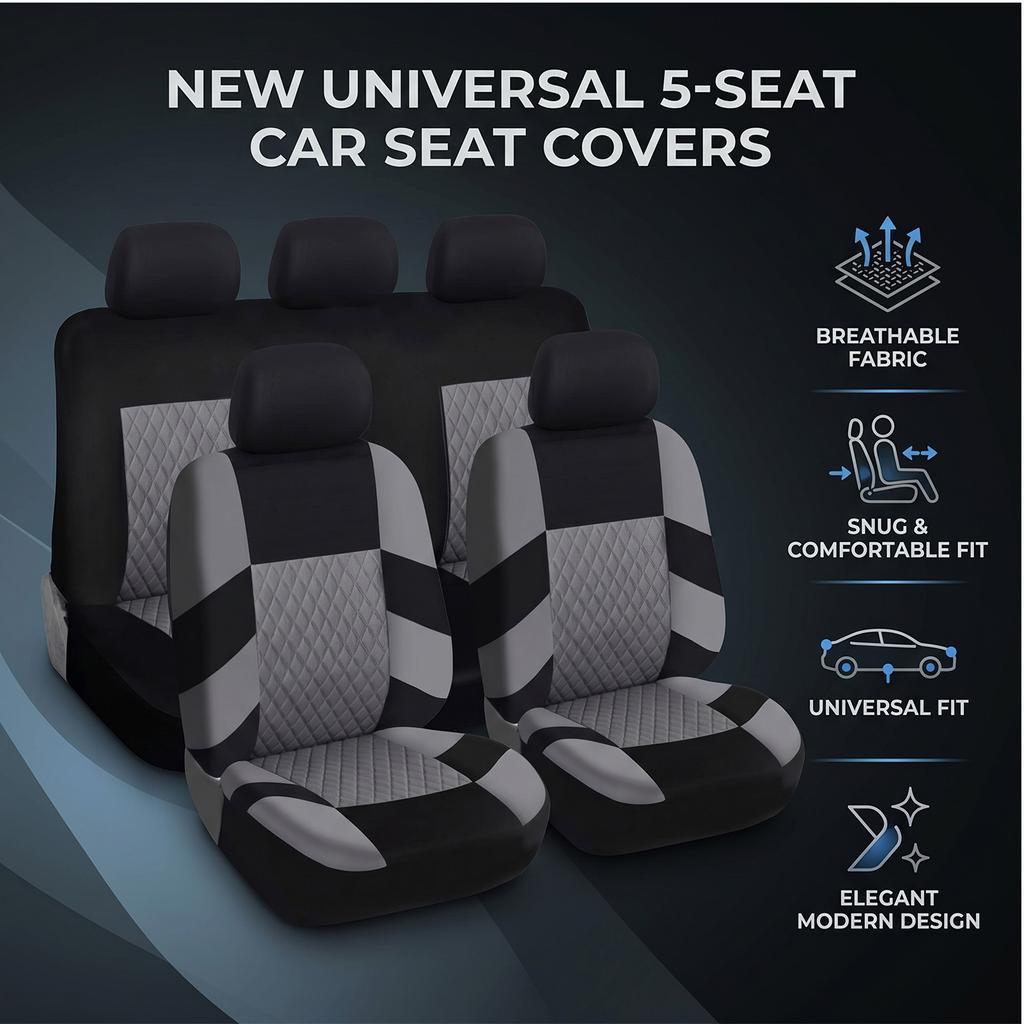 9pcs  car seat covers,  front and rear seat covers, full set of car seat covers, compatible with seat .