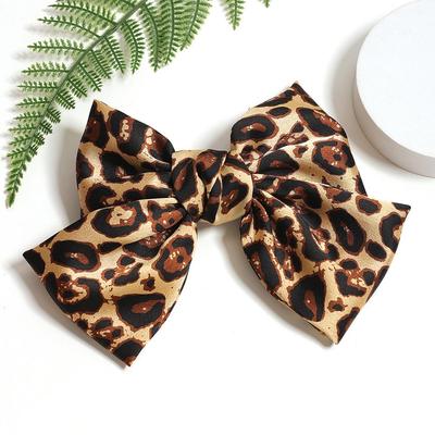European Retro Leopard Bow Ribbon Hair Clip
