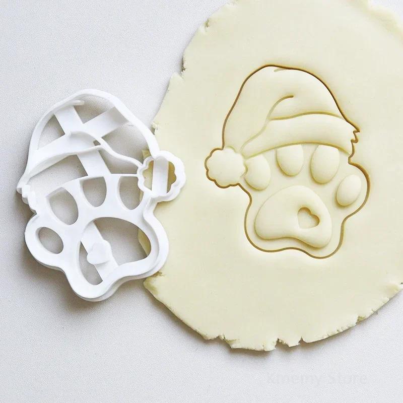 

Santa Hat Claw Heart Cookie Cutter Mold 3D Plastic Christmas Claws Fondant Bisacuit Stamp Embossing Die Cake Decorating Tools