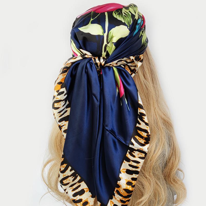 Four Seasons Square Kerchief Popular 90X90CM Stripe Shawls Fashion New Sunscreen Bandannas Europe And America Silk Scarves