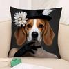 Renaissance Royal Beagle Dog Pillow Case Square Double‑Sided Print Cushion Case For Sofa Home Bedchamber Decor Gift