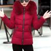 Módní Dámská zimní teplá bavlněná zimní bunda s kapucí, pevný kabát s dlouhým rukávem