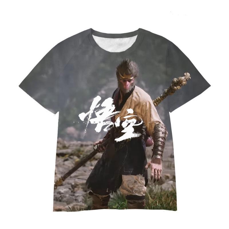 Wukong Cartoon Game 3D Digital Printed Loose Casual T-shirt