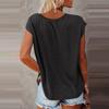 Womens' Fashionable And Casual Solid-color Basic V-neck Short-sleeved Top