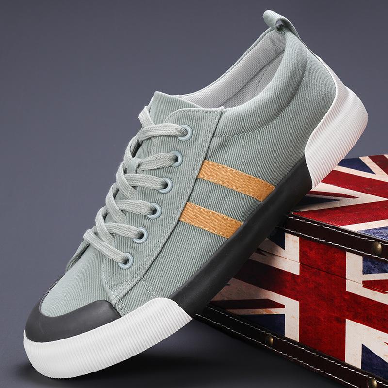 2026 Spring Men's Trendy Korean-Style Casual Canvas Shoes - Versatile & Comfortable Flat Bottom Sneakers
